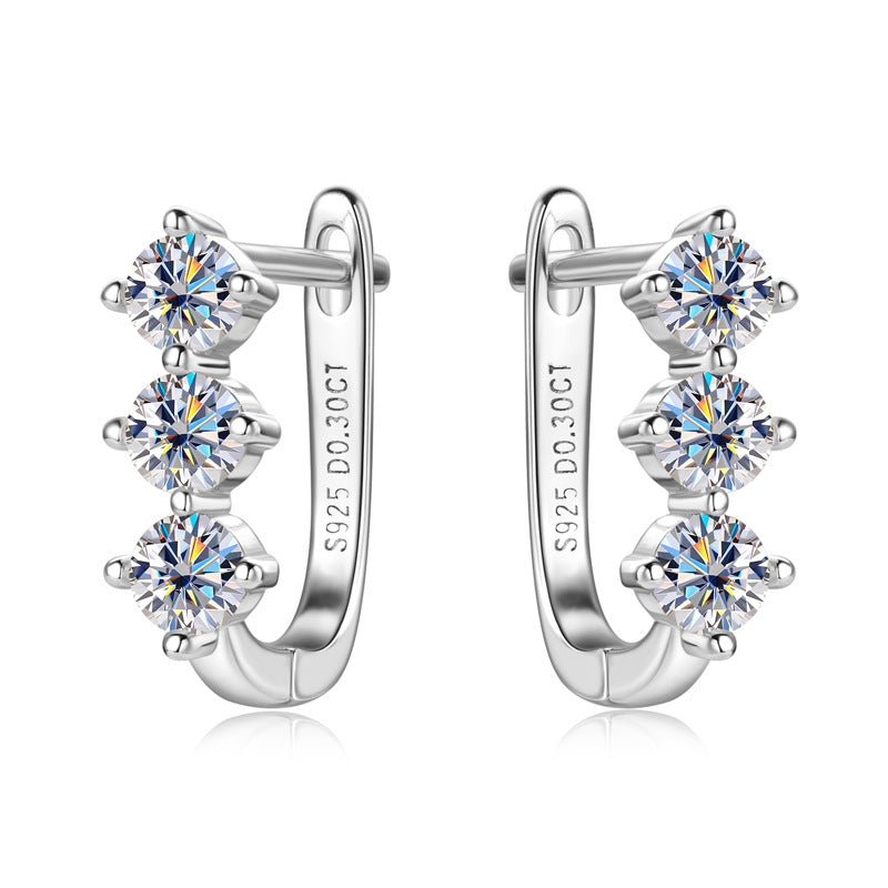 Moissanite Earrings For Women Temperament Wild