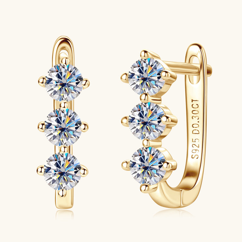 Moissanite Earrings For Women Temperament Wild