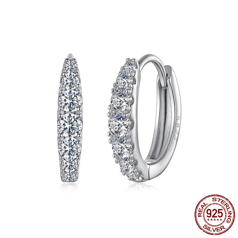 Single Row Moissanite Round Earrings