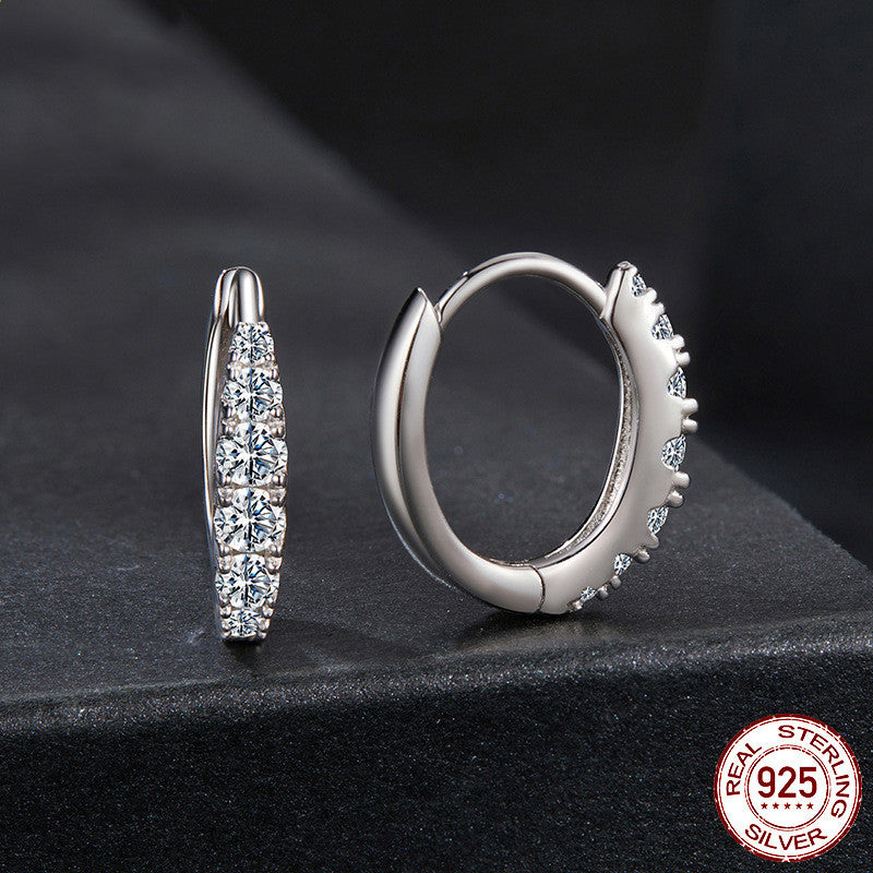 Single Row Moissanite Round Earrings